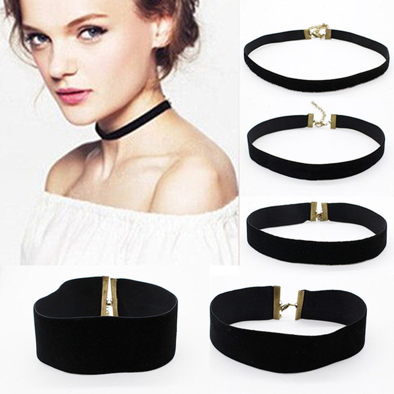 plain black choker necklace