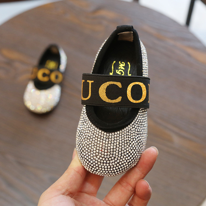 

BRAND spring and autumn fashion letter Children Peas New girl Small PU Child loafers Soft bottom black toddler Casual shoes, Black;grey