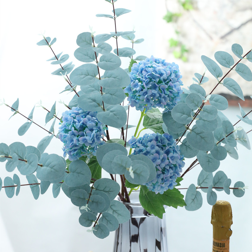 

Artificial Silk Eucalyptus Leaf Branch Fake Grass Plant Home Shop Wedding Floral Arrangement Decor, Green