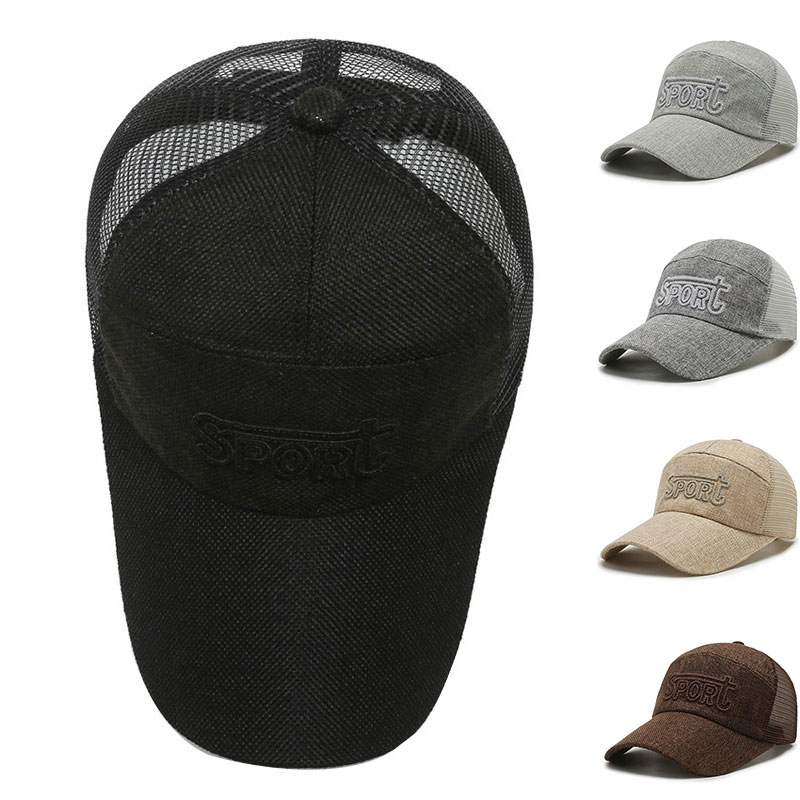 

Visors Unisex Mesh Breathable Hat Baseball Cap Headdress Casual Sunscreen Solid Color For Sports Sun Prevent Hats, Light grey
