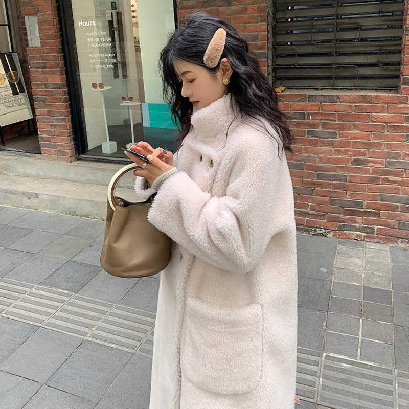 

Real Fur Coat Women Clothes 2019 Sheep Sheating 100% Wool Coat Parka Real Fur Winter Women Manteau Femme ML192719 YY2337, White