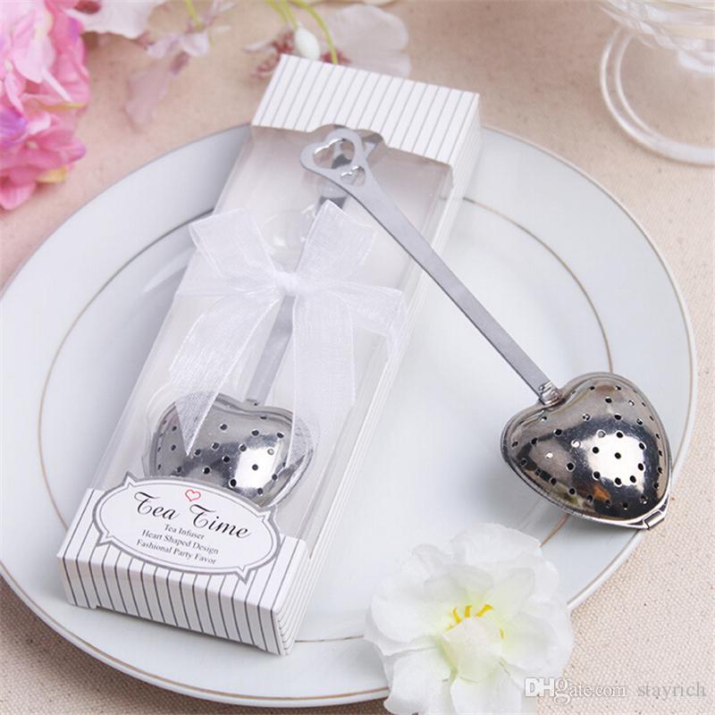 50 Silver Metal Heart Garden Party Tea Infuser Wedding Bridal Shower Party Favor