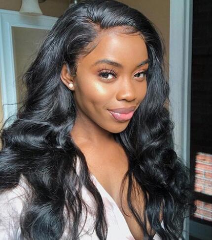 

new fashion lace frontal wig pre plucked with baby hair density remy brazilian body wave lace frontal human hair wigs, #2
