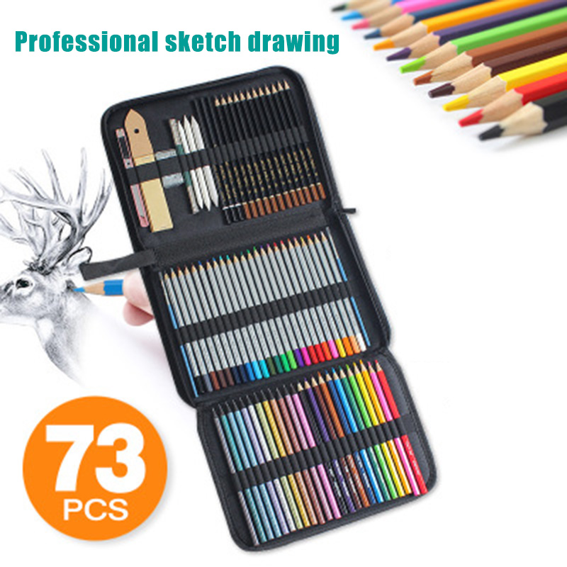 

Pencils and Sketch Set Kit Complete Artist Kit Includes Zippered Carry Case Art Student Drawing NC99