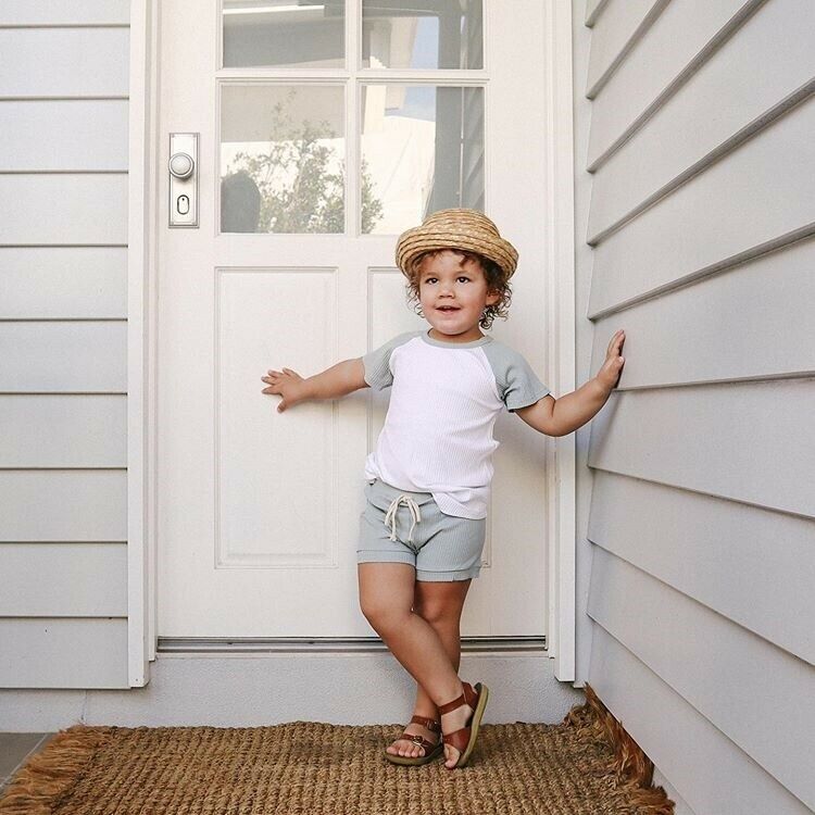 

US Toddler Baby Girls Boys Kids Summer Clothes T-shirt Tops Shorts Outfits Set, Blue