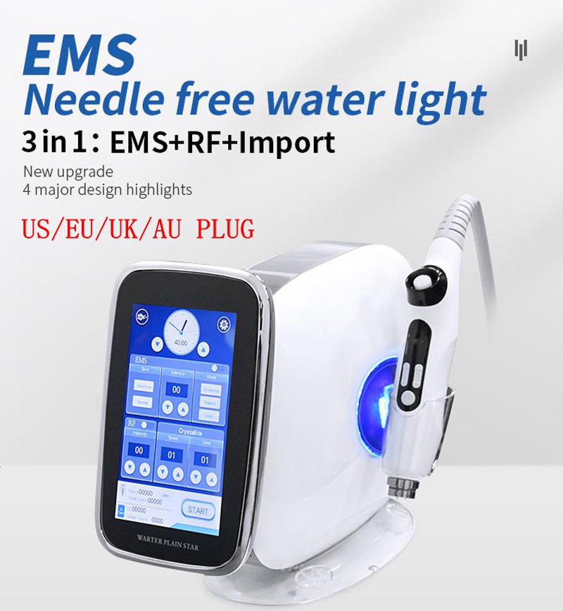 

Portable 3 in 1 EMS Microneedle No-Needle mesotherapy injection facial lifing beauty RF mesotherapy gun facial machine Beauty Equipment DHL