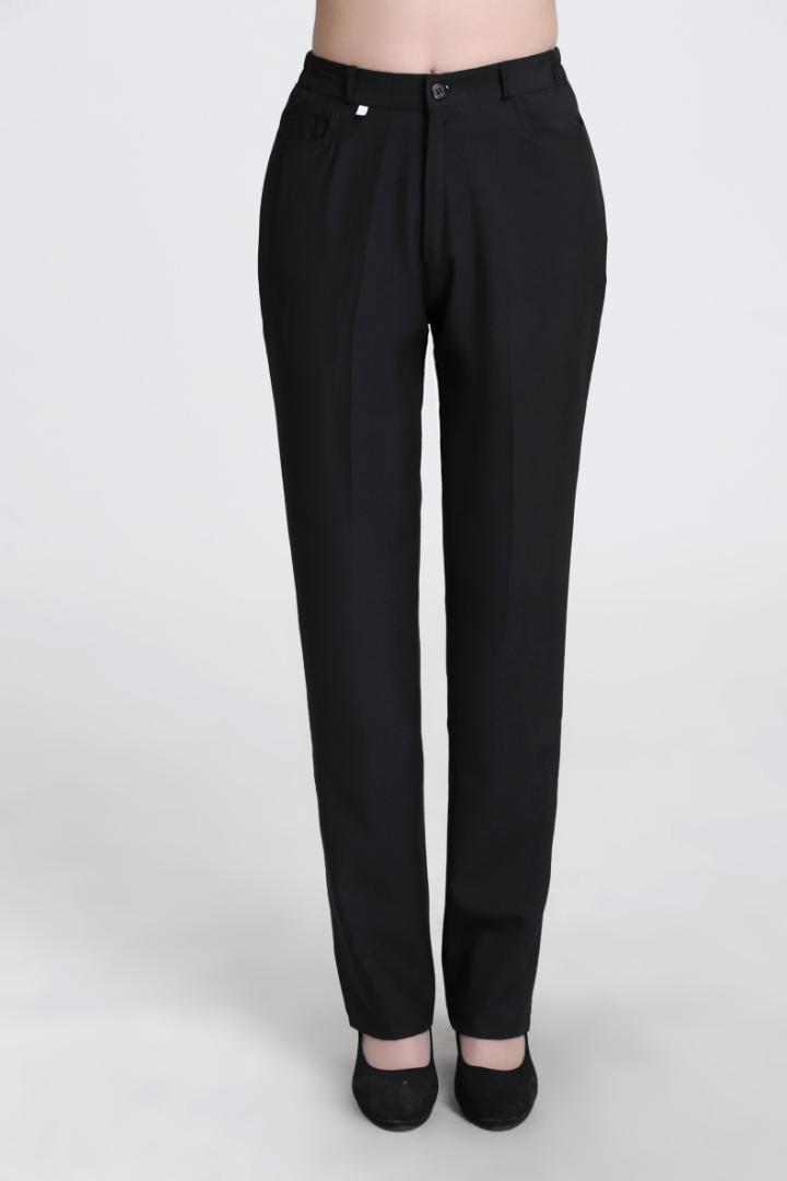 

2019 Hotel Staff Work Pants Women Lady Black Career Straight Formal New, Thin