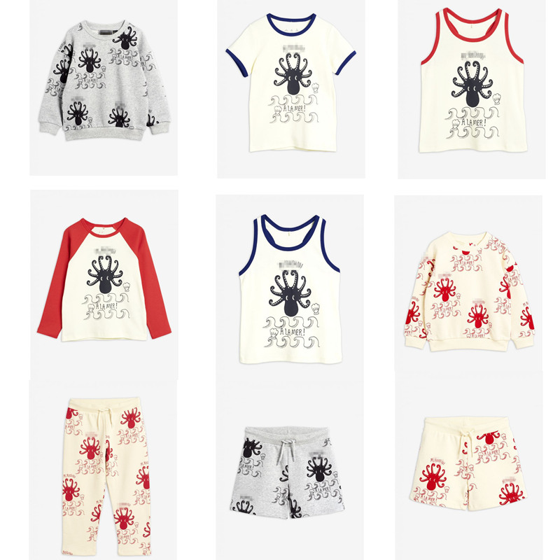 

2020 Summer Children T-shirt Mini Brand Kids Short Sleeve Boy Alamer Octopus Casual Baby Girls Boys T Shirt Children Clothes, Vest