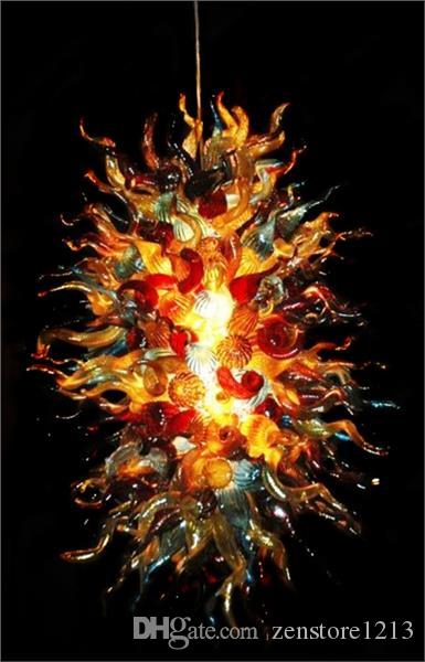 

China Factory-outlet Handmade Blown Glass Chandelier Light Hotel Villa Home Decor LED Bulbs Chain Chihuly Style Murano Glass Chandelier