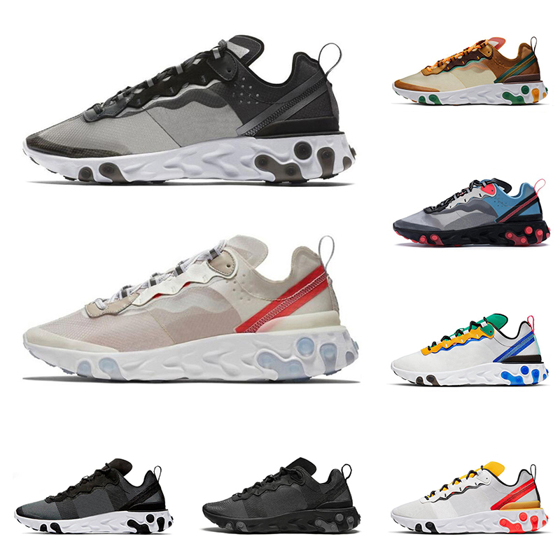 

React Element 87 Volt 55 Game Royal Taped Seams Running Shoes For Women men 55s Blue Chill Trainer 87s Sail Sports Sneakers size 36-45