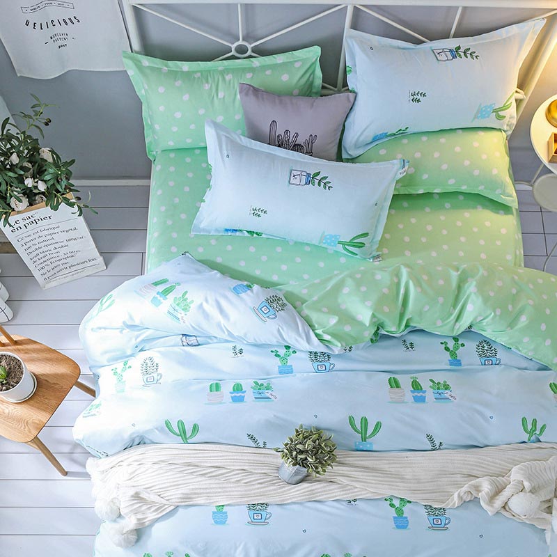 

Cactus Plant Pattern 4pcs Girl Boy Kid Bed Cover Set Duvet Cover Adult Child Bed Sheet Pillowcase Comforter Bedding Set 61017, 2tj-61015-009