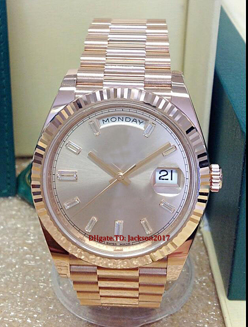 

Original box certificate Mens watches 40mm 228235 Rose Gold Diamond Dot Dial Asia 2813 movement