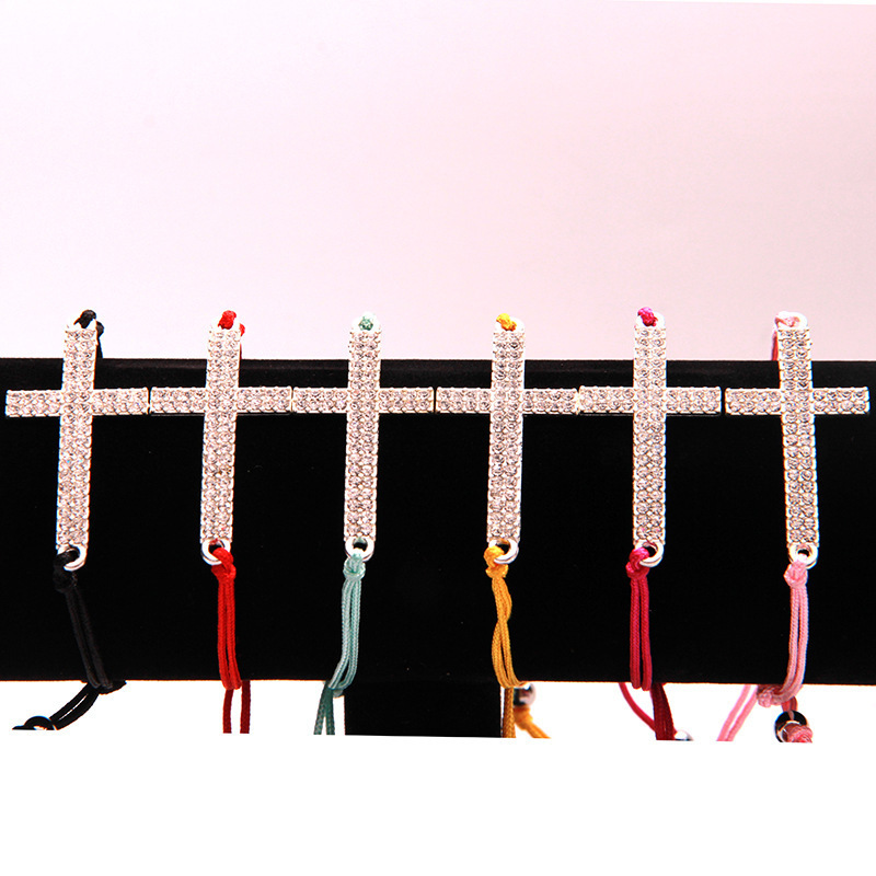 

Diamond Alloy Cross Pendeloque Cut Diy Jade Line Manual Weave Bracelet Gift Bracelet