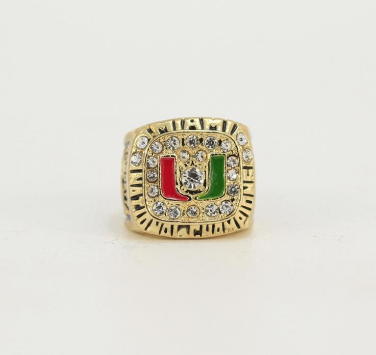 

NCAA 1983/1987/1989/1991 University of Miami Hurricane League Championship Ring Birthday Gift Fan Memorial Collection