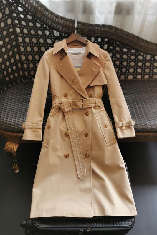 

Women Trench Coat High Quality Female 2020 Spring Autumn Color Collage Patchwork Rivet Outerwear Waterproof British Coat Trench, Classic khaki