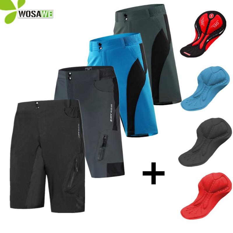 

WOSAWE Men' Bike Shorts Anti-Sweat Breathable Quick Dry Bicycle Sports Running Riding Bottom MTB Downhill Cycling Shorts, Bl301-b