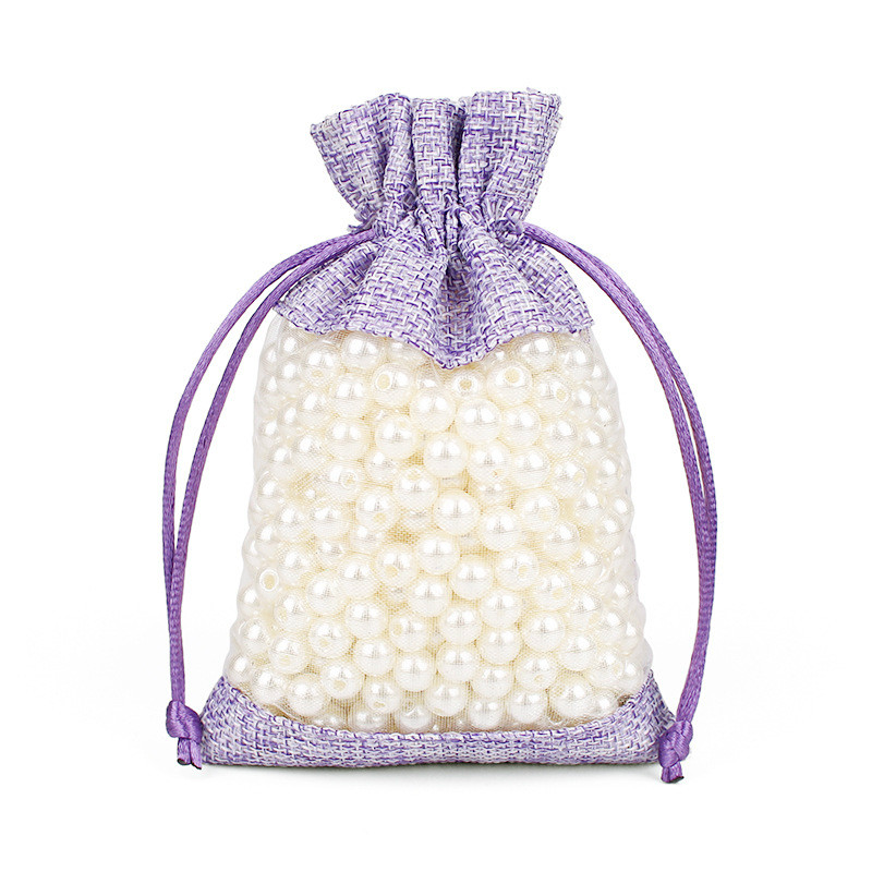 

15*20CM 50pcs/Pack Linen Mesh Gift Bag Drawstring Jute Sack Pouch Jewelry Beads Storage Portable Package Gift Bag Wedding Party Decor