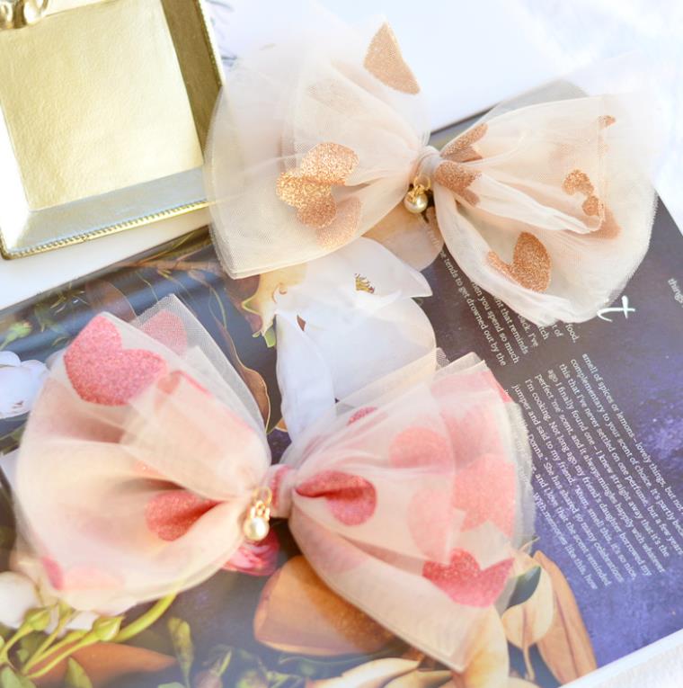

2pcs/set New Korean Girls Hair Bows Clip heart Princess Hair Pin Fashion Birthday Party Headwear Barrettes Kids Accessories