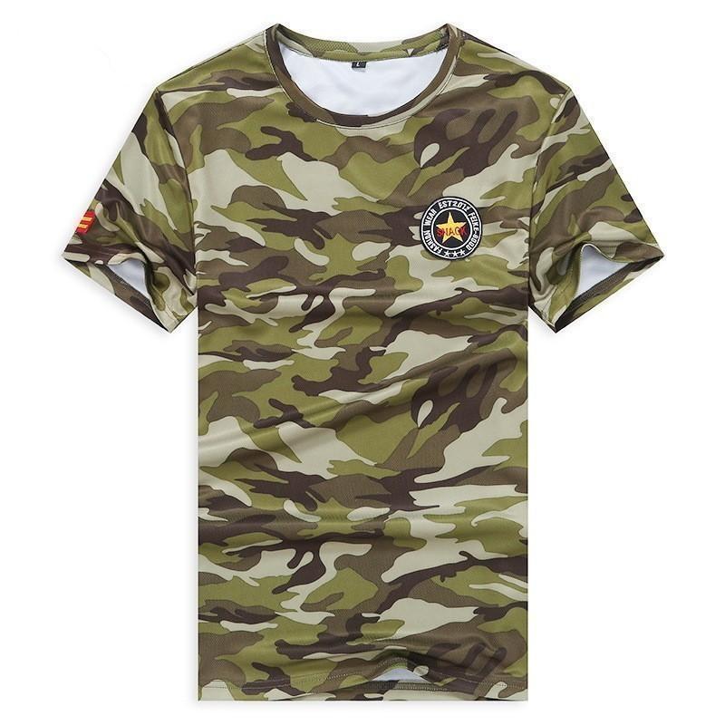 

New Army Camouflage T-shirts Brave Men Soldier Big Size Shirt Summer Hot Sale Short Sleeves GYM Sports Tees Tops, Green