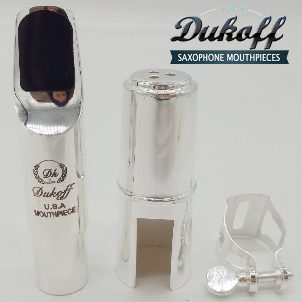 

Professional Silver Dukoff E flat B flat Saxophone Metal Mouthpiece Mouthpiece Sax Dukoff Mouth Pieces 5 6 7 8 9