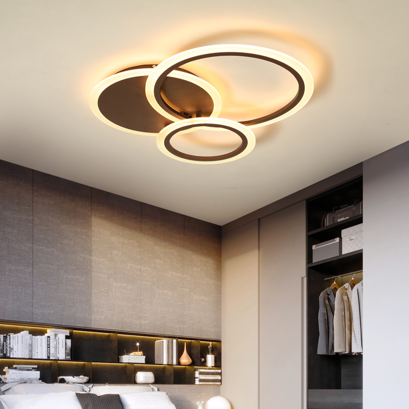 

White/Brown modern Led Chandelier lighting for bedroom Living room metal+Acrylic lustre luminaria lampadario Ceiling Chandelier
