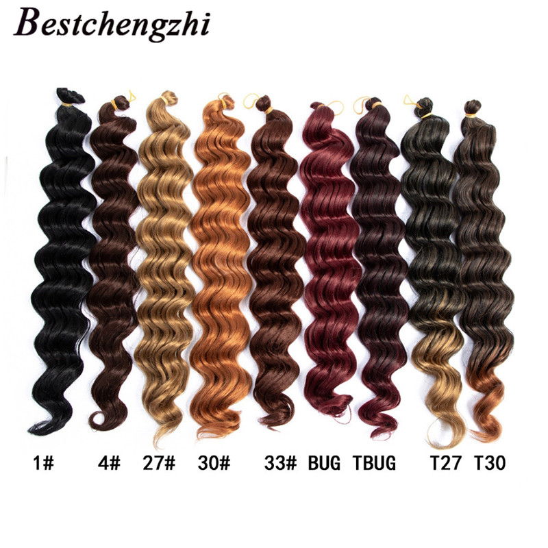 

20" Ocean Braiding Hair Braids Deep Wave Crochet Synthetic Hair Extensions 80g/pc Crochet Braiding Crochet Bulk, #33