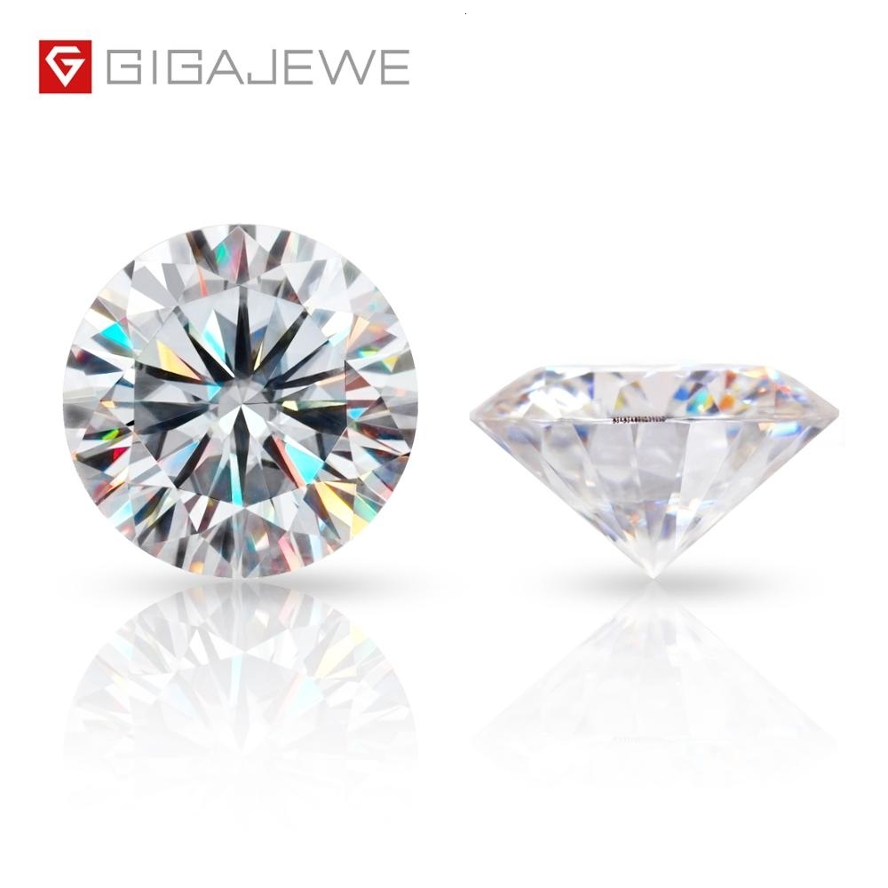 GIGAJEWE D Top Color 0.5-3.0ct 10 Hearts10 Arrows Round Cut Moissanite Certificate Loose Diamond Test Passed For Jewelry Making CJ191128