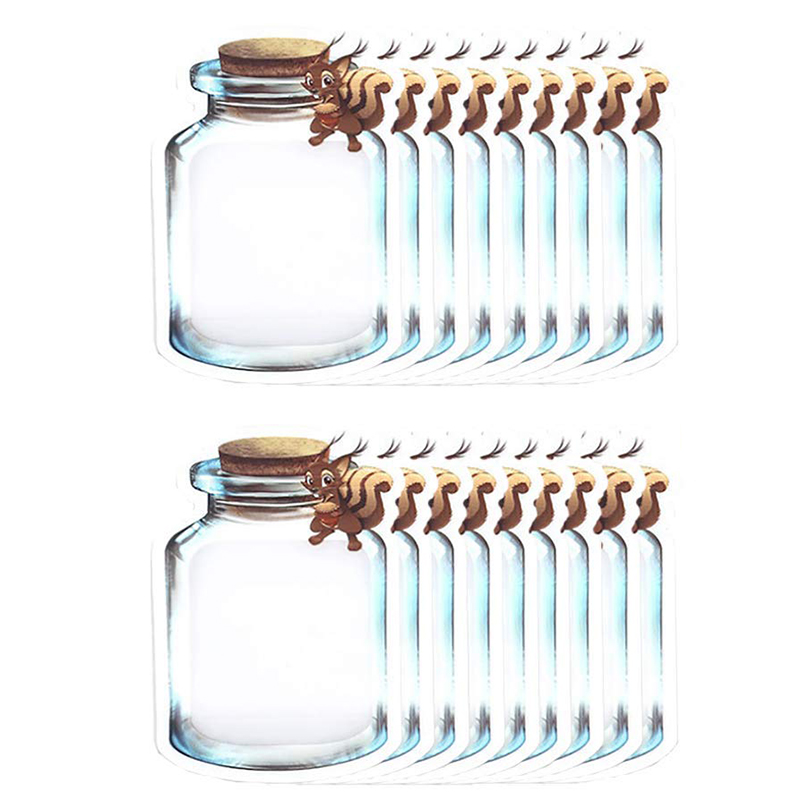 

50Pcs Mason Jar Bag Sealed Bag Cute Bottle Shape Reusable Deodorant Packaging Squirrel 17X24cm