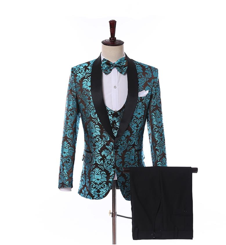 

Groom Tuxedos Groomsmen Shawl Lapel Custom Made Pattern Men Suits Wedding/Prom/Dinner Best Man Blazer ( Jacket+Pants+Vest+Tie ) M1430, Same as image