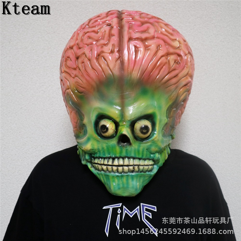 

New Halloween Bloody Scary Horror Mask Adult Zombie Monster Bloody Brain Mask Latex Costume Party Full Head Cosplay Mask Masquerade Props