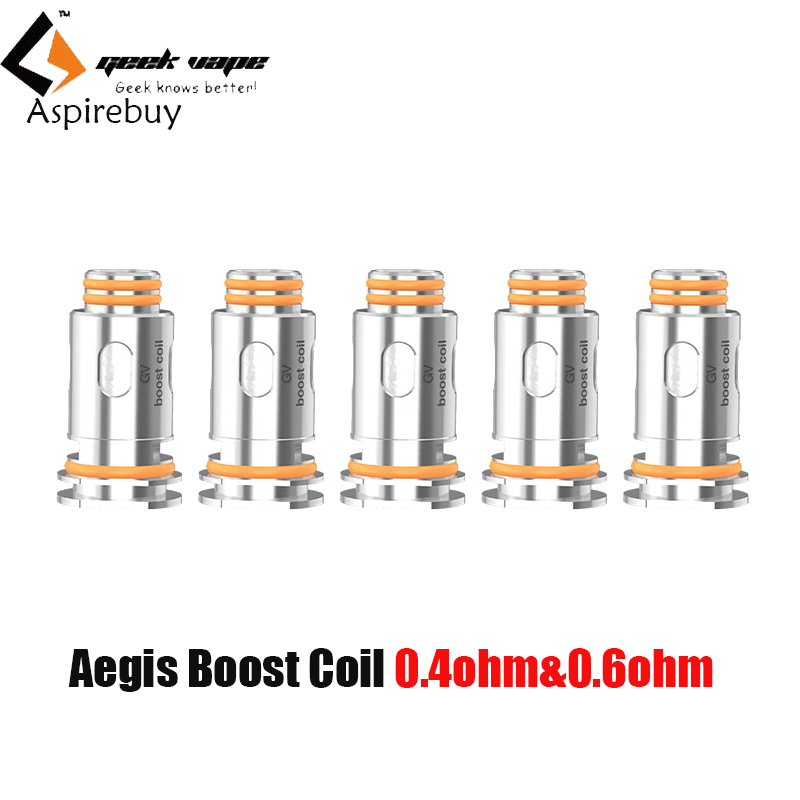 

GeekVape Aegis Boost Coil Replacement 0.4ohm 0.6ohm GV Boost Coil 5pcs/Pack for MTL & DTL Aegis Boost Pod Mod Kit Authentic