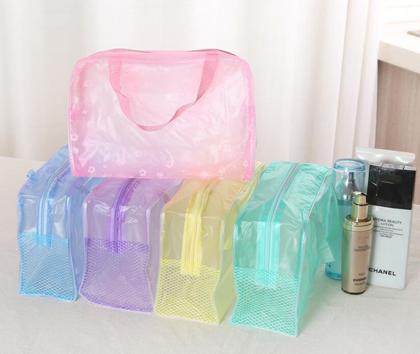 

Travel Cosmetics Storage Bag Visual Finishing Handbags Bathroom Waterproof Cleaning Bag Transparent Washing Bag DHL