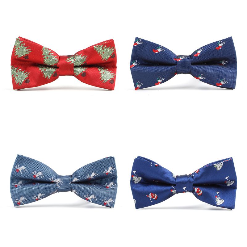 FREE GIFT BAG Men/'s Wear Christmas Tree Novelty Red Festive Bow Tie Party Xmas