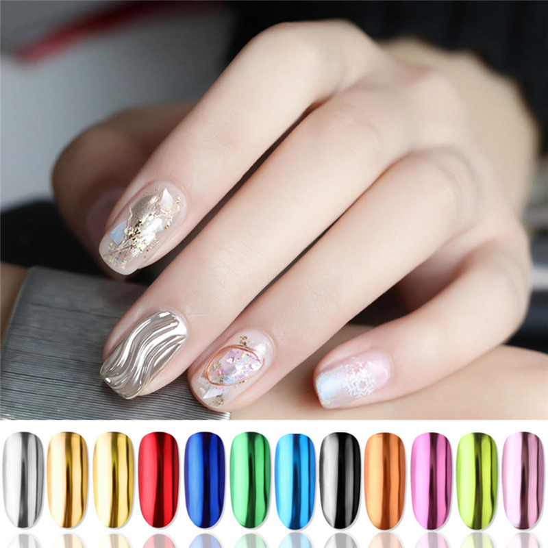 

Holographic Nail Powder Laser Glitter Metal Color Decoration DIY Shimmer Dust Chrome Pigment Sparkly Nail Art Sequin Paillette