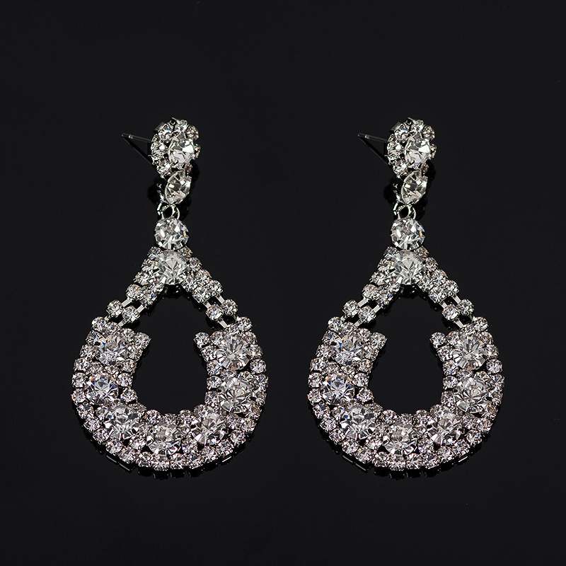 

Exaggeration Multi-storey Raindrop Micro Drill Earrings Ma'am Smart