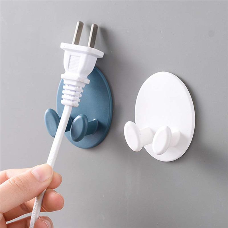 

1Pc Wall Storage Hook Power Plug Socket Holder Wall Adhesive Hanger Home Office Household Products 4 Colors Toothbrush Hook
