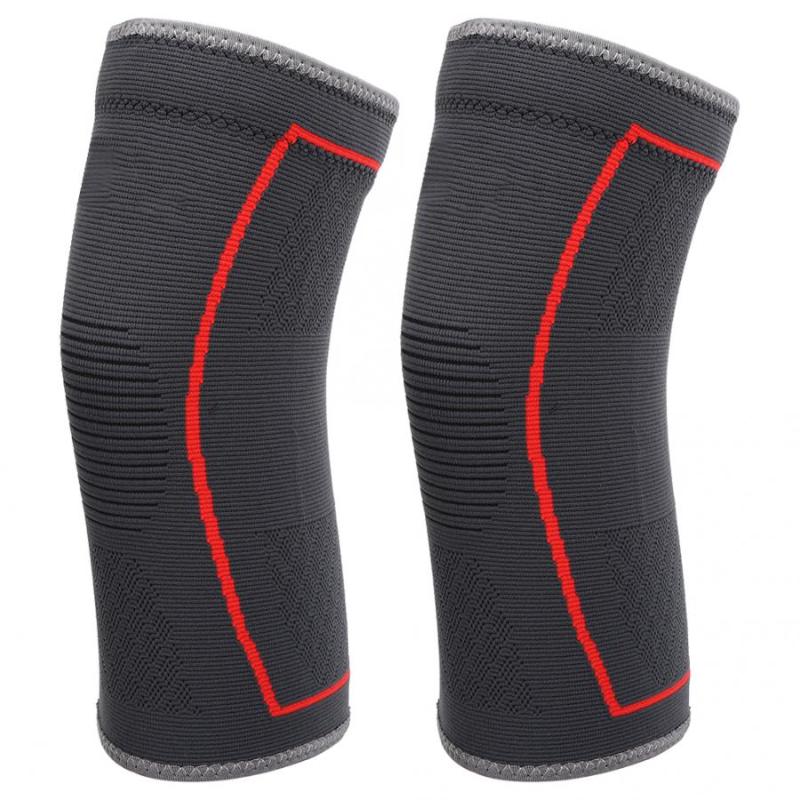 

2Pcs Outdoor Sport Knitting Knee Pad Elastic Sport Safety Kneecap Kneepad Protective Gear for Training Running Basketball, As pic