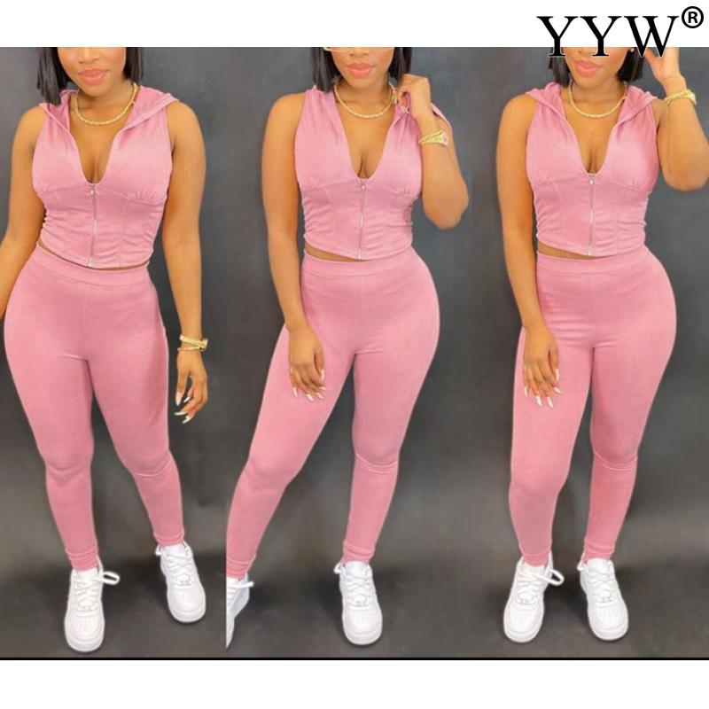 

soprts 2 pieces set casual yoga set women sport suits solid color soft workout gym tracksuit sleeveless Zipper top skinny pants, Purple