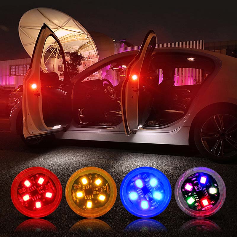 

Car Door Warning Light Flashing LED Lamp Auto Strobe Traffic Lighting Red Cars Doors Lights Anti Collision Magnetic Control Car-styling, As pic