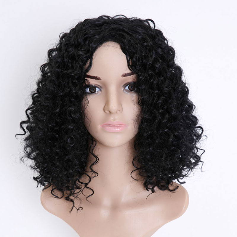 

WEILAI afro hair kinky wig curly synthetic wigs for women female wigs heat resistant natural women looking african