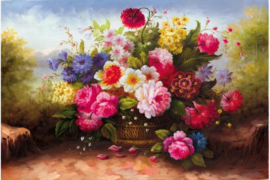 

custom photo 3d wallpaper Hand painted realistic ultra high definition still life flowers home decor living room wallpaper for walls 3 d, Non-woven wallpaper