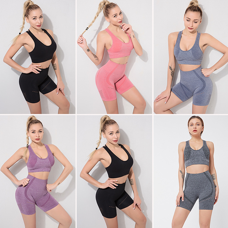 

Seamless Gym Shorts Yoga Shorts Set Sports Bra Women Gym High Waist Sport Yoga Set Women Fitness Activewear Exercise Sets, Green bra