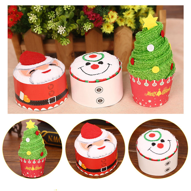 

new arrival christmas creative cake towel gift washcloth towel christmas cute present