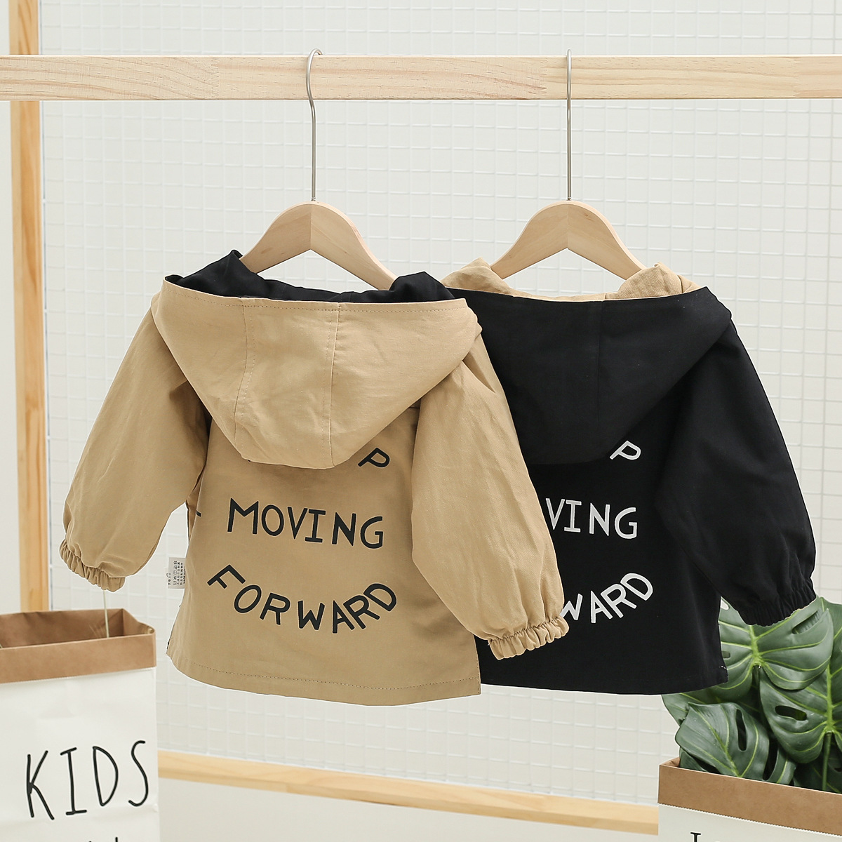 

Baby Coat New Hoodied Fashion Coat For Kid Boy Print Striped Plaid Spring Outwear Jackets Reversible Coat