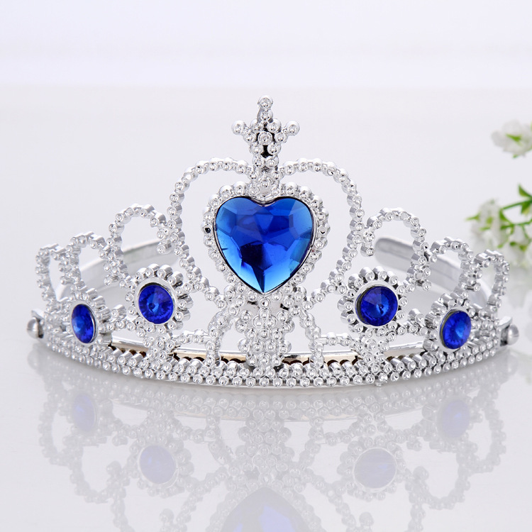 

Girls Princess Crown 9 Colors Plastic Tiara Hair Accessories Lovely Crystal Head brands Children Birthday Party Christmas Gift, Mix color