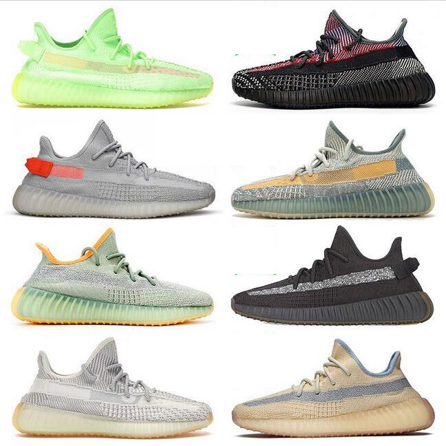 2020 Kanye West Earth Desert Sage Cinder Zyon Linen Tail Light Flax Gid Black State 3M Reflective Yecheil Men Women Running Shoes-image-550160442