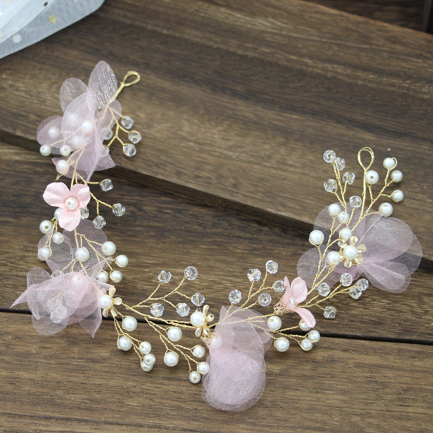 

2019 Exquisite Pink Colour Hair Band Winding Wire Concise Wind Decorate Bride Headwear Wedding Dress Full Dress Accessories