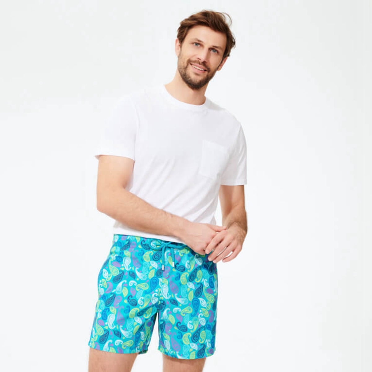 Vilebre Men's Shorts MEN SWIMWEAR STRETCH TURTLES FLOWERS New Summer Casual Pants Fashion Style Mens bermuda beach Shorts 50184