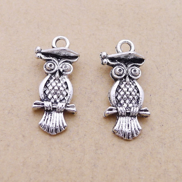 

A3390 Ancient Silver 50/ Package Alloy Owl Ornaments Parts Diy Ornaments Parts 1.4 g