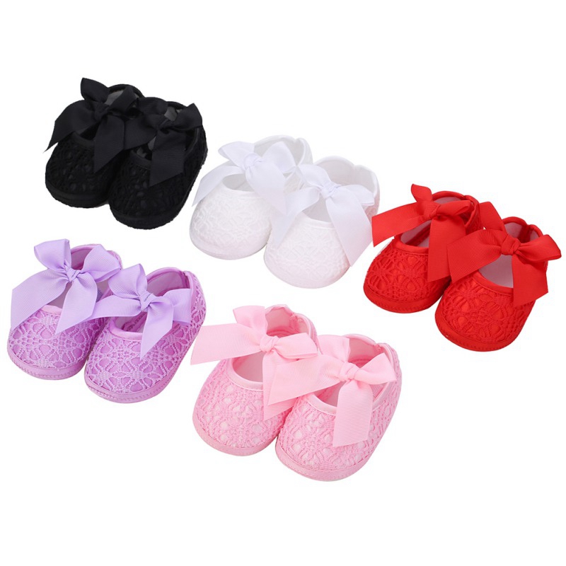

18M Baby Girl Anti-Slip Shoes With Bowknot Casual Sneakers Toddler Soft Soled First Walkers Breathable